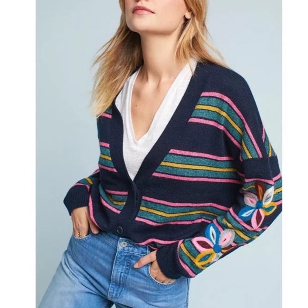 Anthropologie Moth Knit Cardigan Size Small